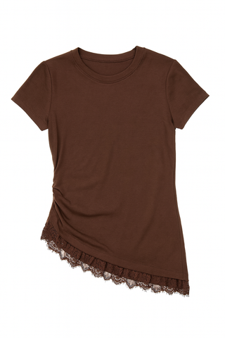 BTG_FLATLAY_CANDIDATE | brown-lace-hem-asymmetrical-top