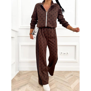 Brown Polka Dot Track Set - Born To Glam
