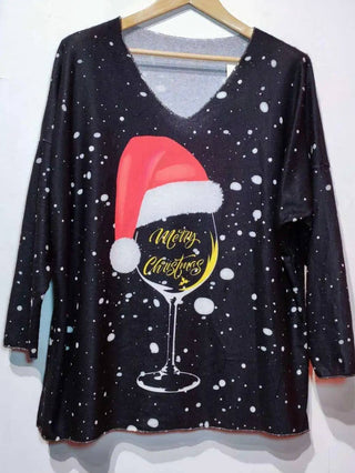 Black Christmas Italian Cozy One Sized Sweater
