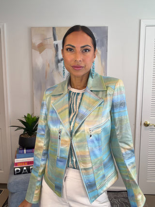 Pastel Metallic Moto Jacket - Born To Glam
