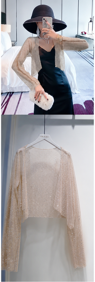 Gold Mesh Sparkle Embellished Jacket