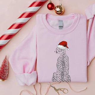 Pink Santa Leopard Animal Print Ugly Christmas Sweater