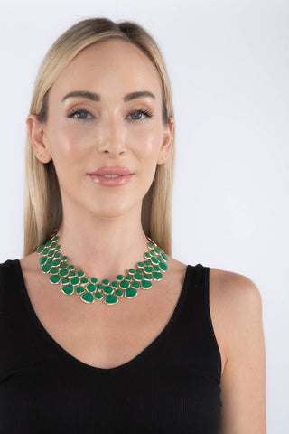 Adel Green Honey Comb Necklace - Born To Glam