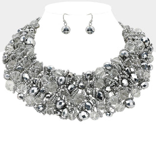 Wire Beaded Collar Necklace - Born To Glam