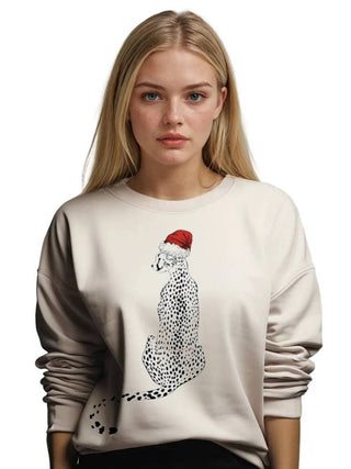 Santa Leopard Animal Print Ugly Christmas Sweater Sweatshirt