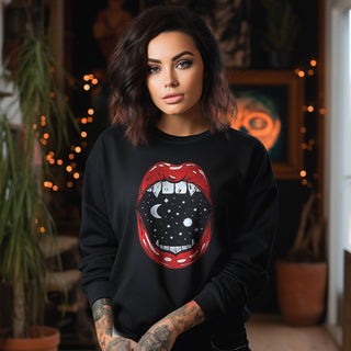 Vampire Lips Sweatshirt Halloween Inspired