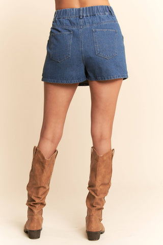 Denim Mini Skort - Born To Glam