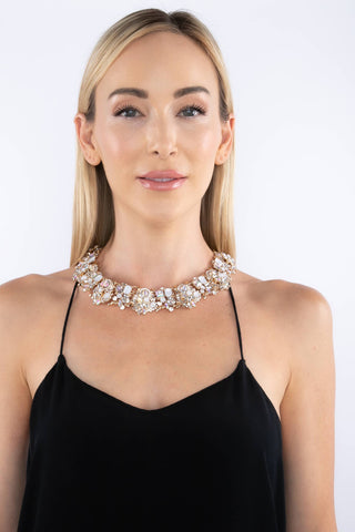 Ivy AB Crystal Collar Statement Necklace - Born To Glam