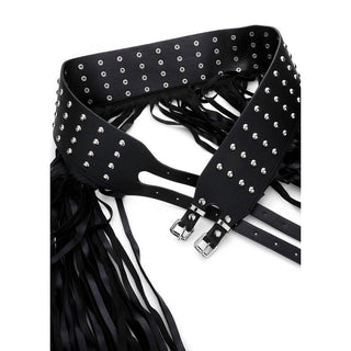 Studded Fringe Waist Belt Vegan Leather Festival Belt