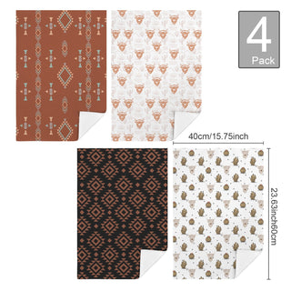 Baha Ranch Highlands Southwest Set of 4 Kitchen Dish Towels Made in America - Born To Glam