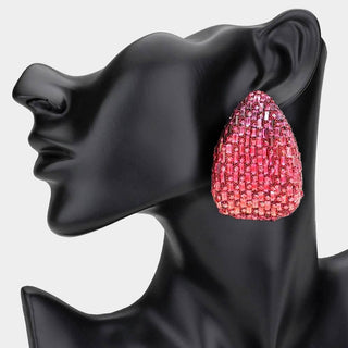 Bold Glam Rhinestone Embellished Teardrop Earrings - Born To Glam