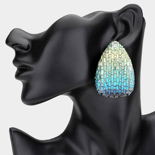 Bold Glam Rhinestone Embellished Teardrop Earrings - Born To Glam