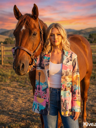 Retro Pop Western Collage Blazer — Faire photo 6