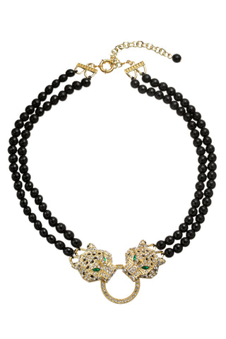 Double Leopard Agate Statement Necklace - Born To Glam