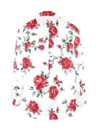 Mexican Red Rose Floral Blazer — Faire photo 5