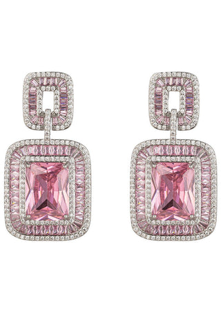 Rose Pink CZ Dangle Earring - Born To Glam