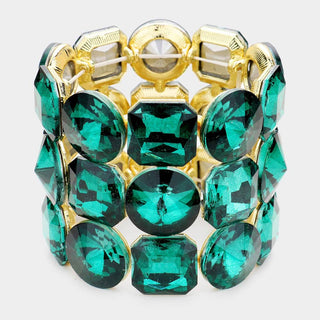 Crystal Rhinestone Statement Stretch Bracelet - Born To Glam