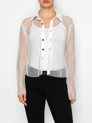 White Sparkly Mesh Jacket