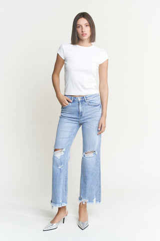 Mica Denim High Rise Distressed Jeans - Born To Glam