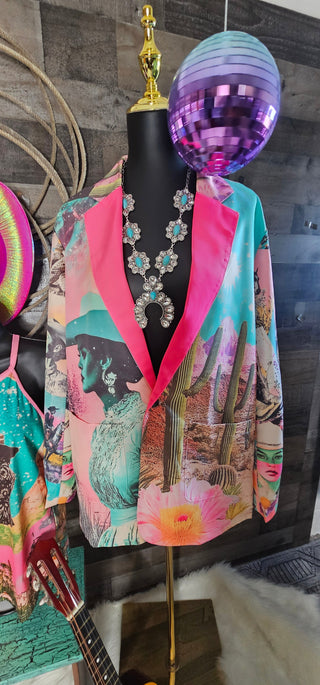 Baha Ranch Retro Pop Western Pop Cowgirl Blazer - Born To Glam