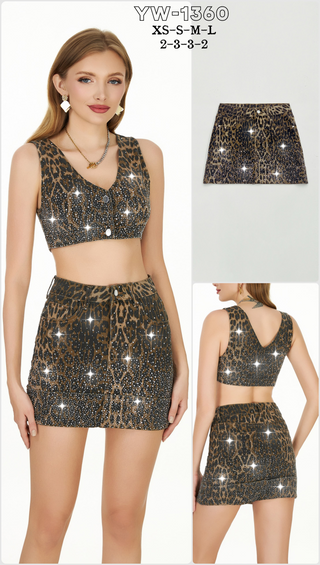 Style the Glam Leopard Sparkle Skirt exclusively at Born To Glam