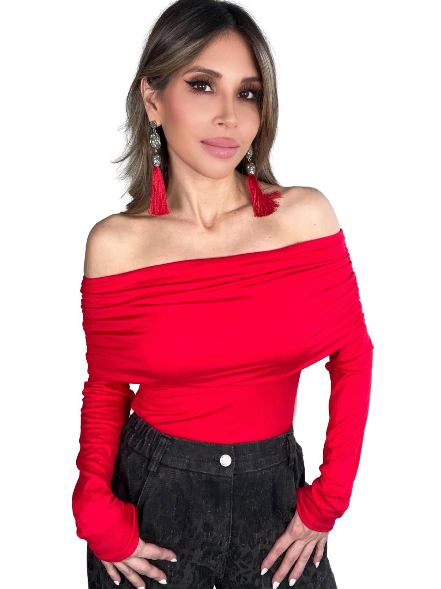 Red Off The Shoulder Top - Born To Glam Born To Glam