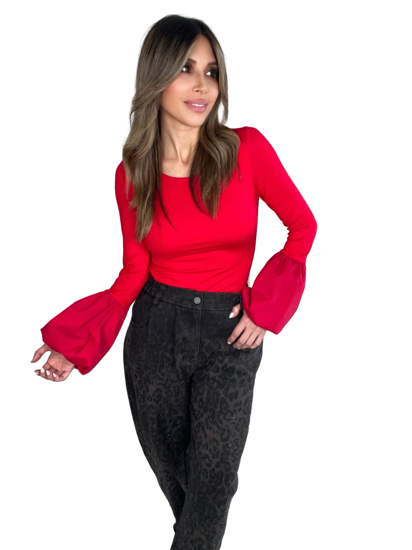 Red Bubble Sleeve Top - Born To Glam Born To Glam