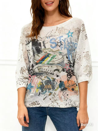 White Statement Graphic Top