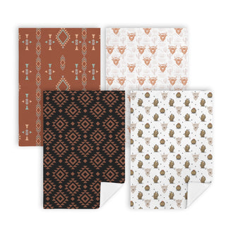 Baha Ranch Highlands Southwest Set of 4 Kitchen Dish Towels Made in America - Born To Glam