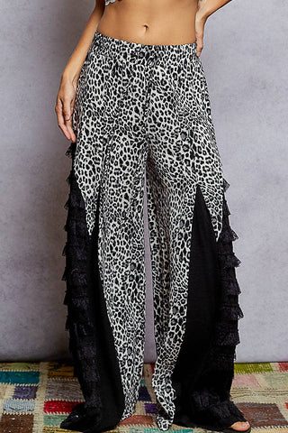 Leopard Pattern Lace Pants - Born To Glam