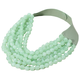 Beaded Multi Layered Faux Leather Magnetic Necklace - Born To Glam