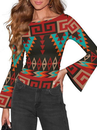 Aztec Flare Sleeve Top