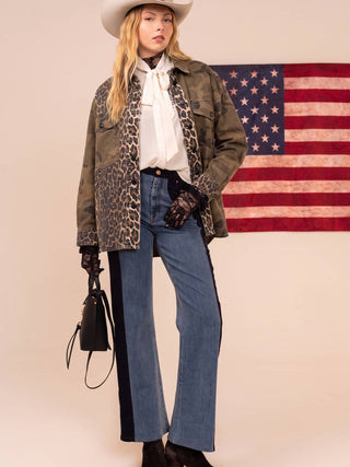 Leopard Camo Patchwork Utility Shirt Jacket - Faire photo 7