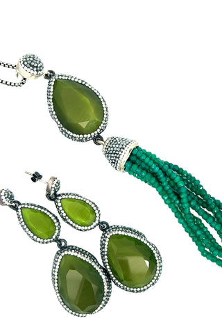 Olive Green Tourmaline Sterling Silver Earring - Born To Glam