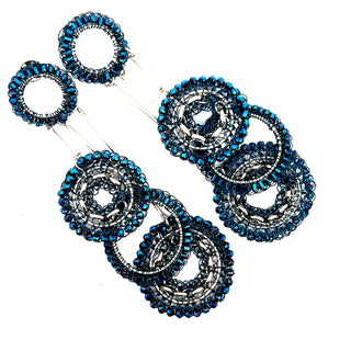 Circle Long Crystal Statement Earring - Born To Glam