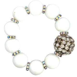 White Sunstone Gemstone Stretch Bracelet - Born To Glam