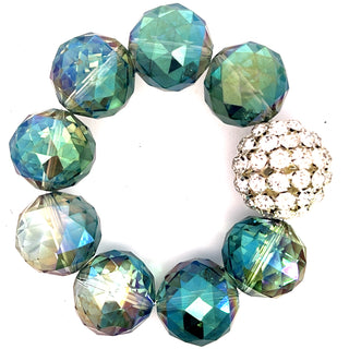 Crystal Sphere Disco Ball Stretch Bracelet - Born To Glam