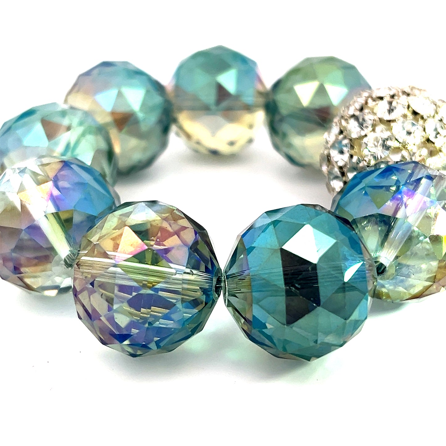 Crystal Sphere Disco Ball Stretch Bracelet - Born To Glam Born To Glam