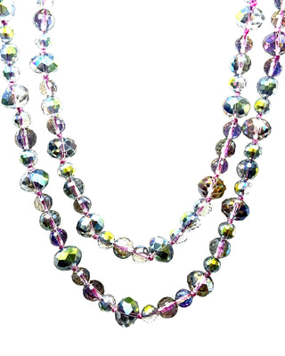 Crystal Rondelle Long Necklace - Born To Glam