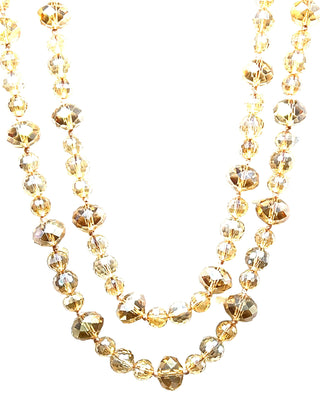 Crystal Rondelle Long Necklace - Born To Glam