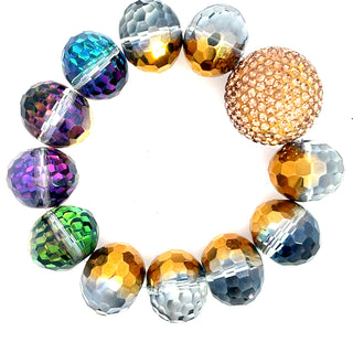 Crystal Sphere Disco Ball Stretch Bracelet - Born To Glam
