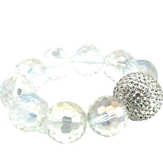 Crystal Sphere Disco Ball Stretch Bracelet - Born To Glam Born To Glam