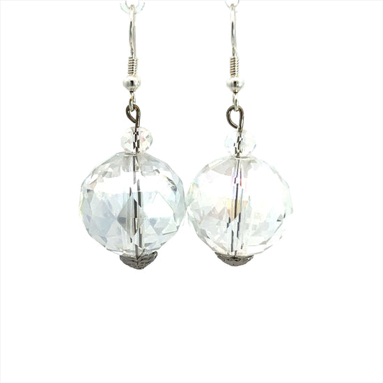 Iridescent Crystal Sphere Earrings