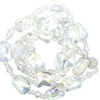 Rectangle Crystal Long Necklace - Born To Glam