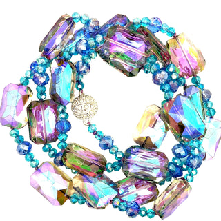 Rectangle Crystal Long Necklace - Born To Glam