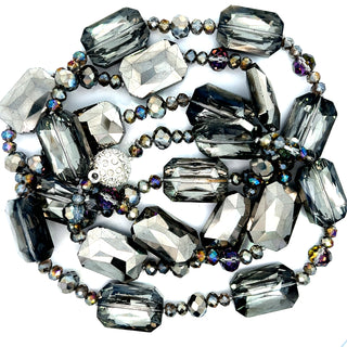 Rectangle Crystal Long Necklace - Born To Glam