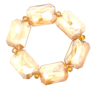 Rectangle Crystal Stretch Bracelet - Born To Glam