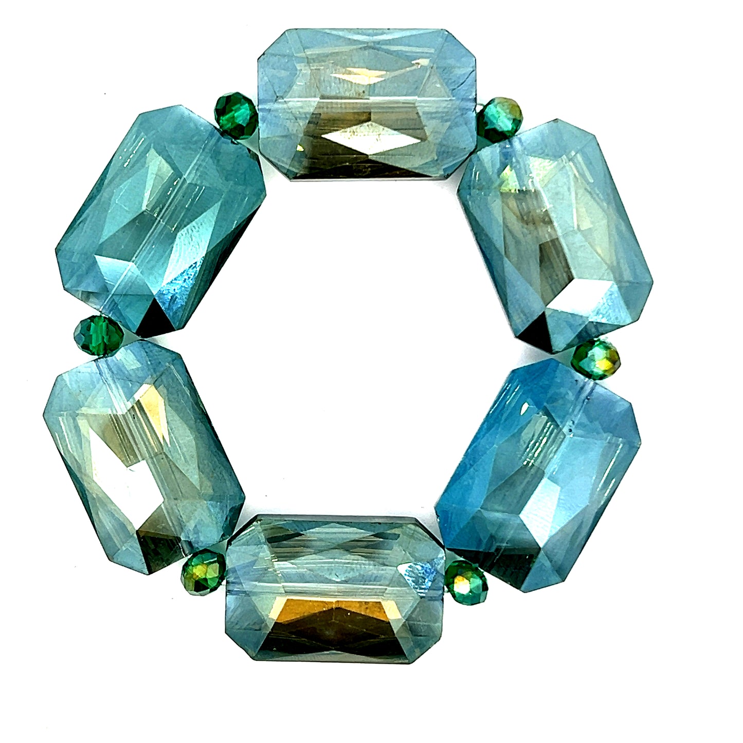 Evergreen Crystal Rectangle Stretch Bracelet