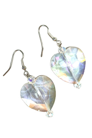 Crystal Heart Dangle Earrings - Born To Glam