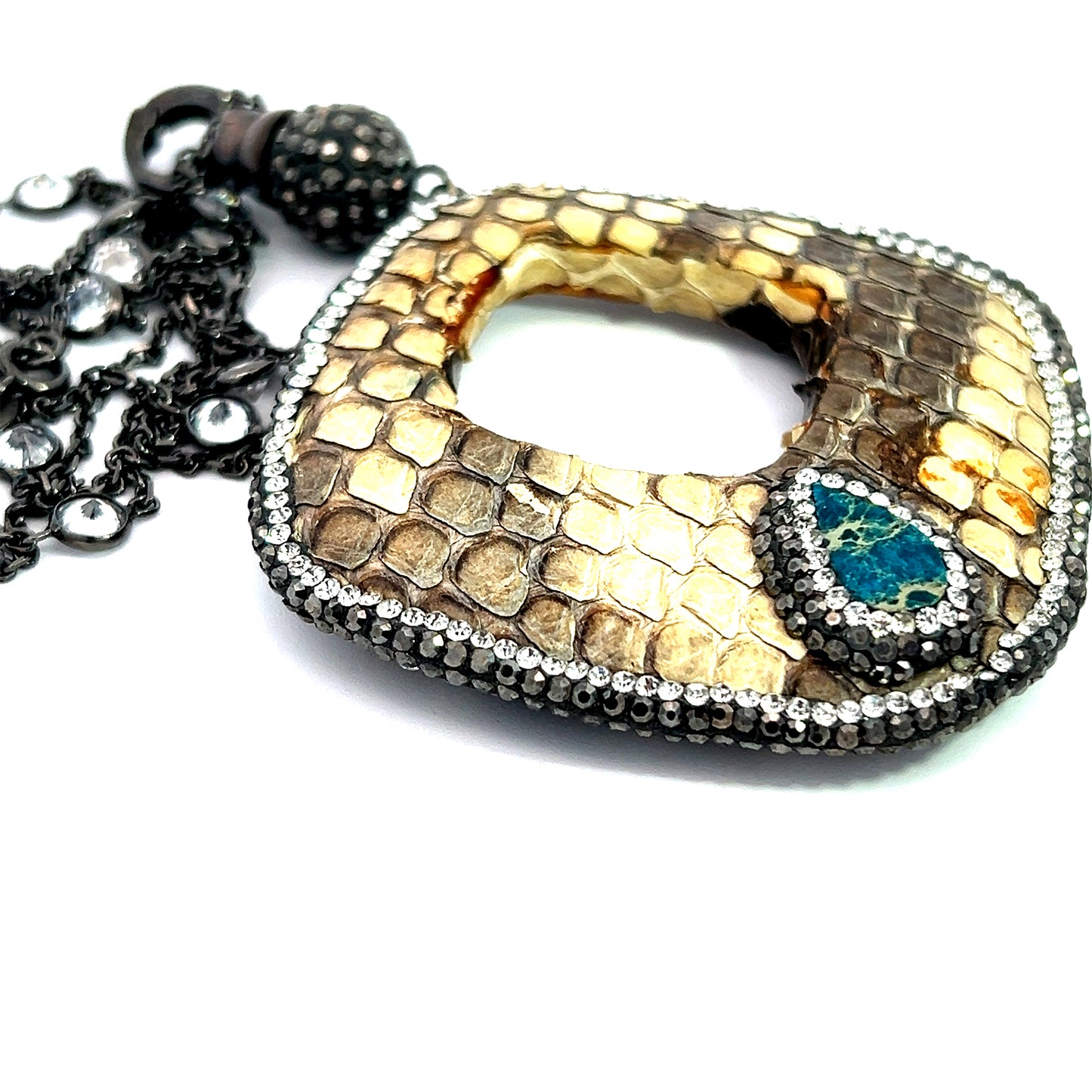 Python Turquoise Sterling Silver Pendant Necklace